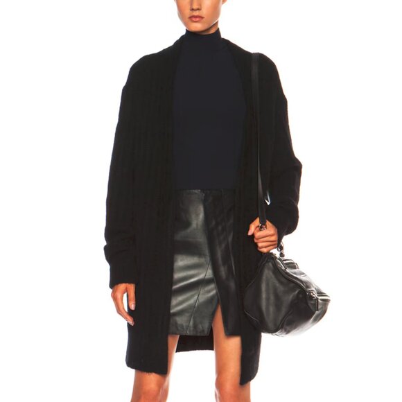Acne Studios Raya Black Short Rib Mohair Cardigan - Picture 1 of 5